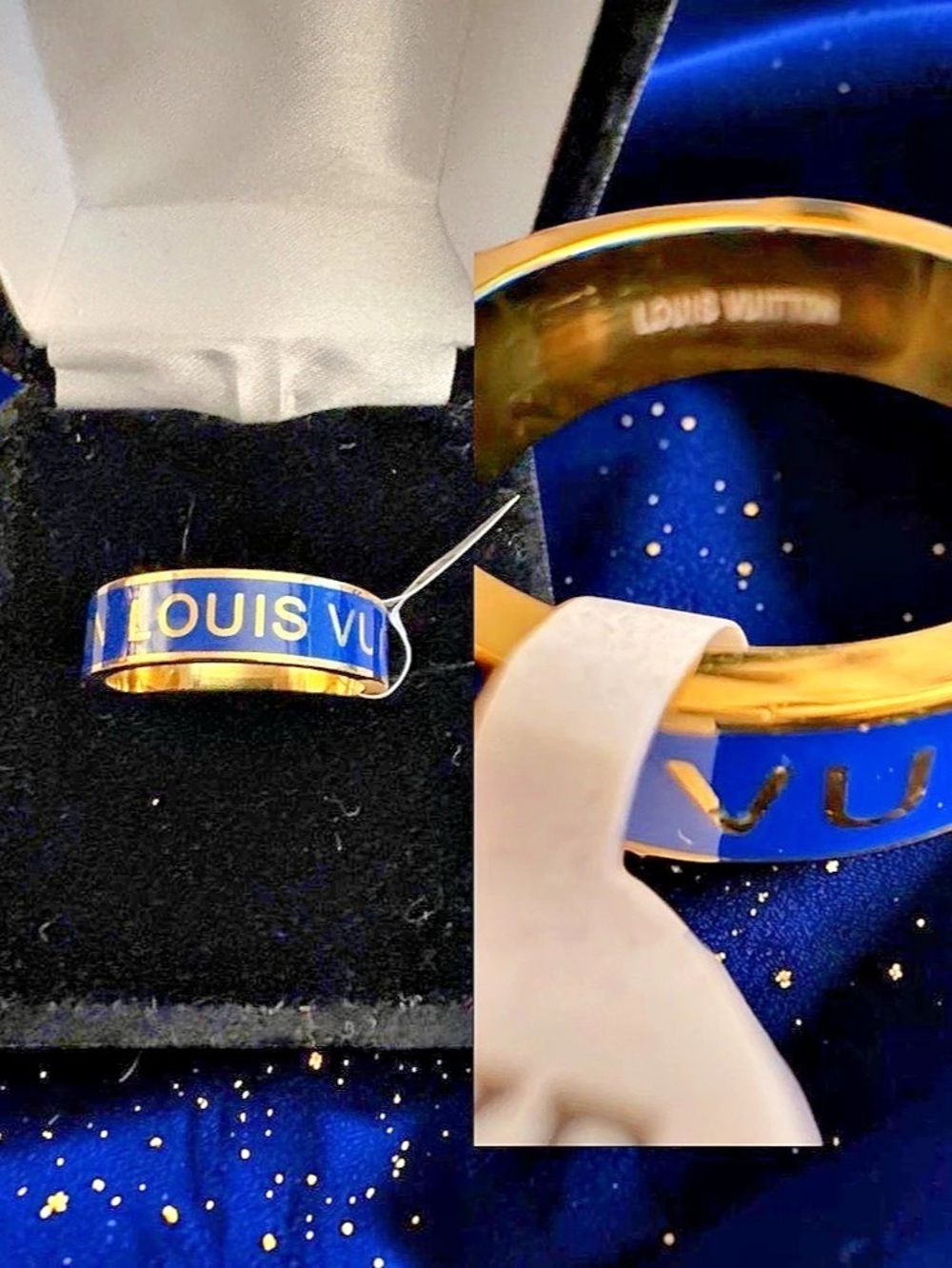 Blue Gold-Tone Ring - Picture 3 of 3